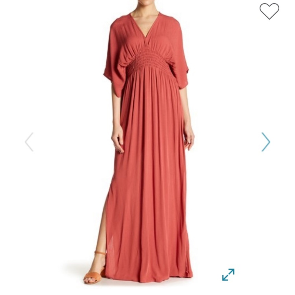 Lovestitch rust color short sleeve maxi dress